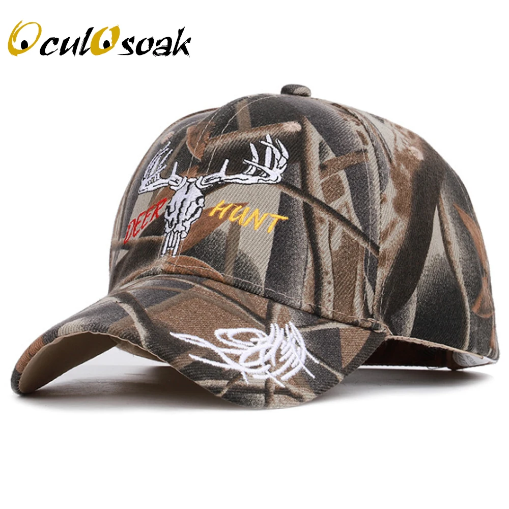 

Camouflage baseball caps hunter letters embroidered animal deer outdoor shade men's ladies universal adjustable dad truck hats