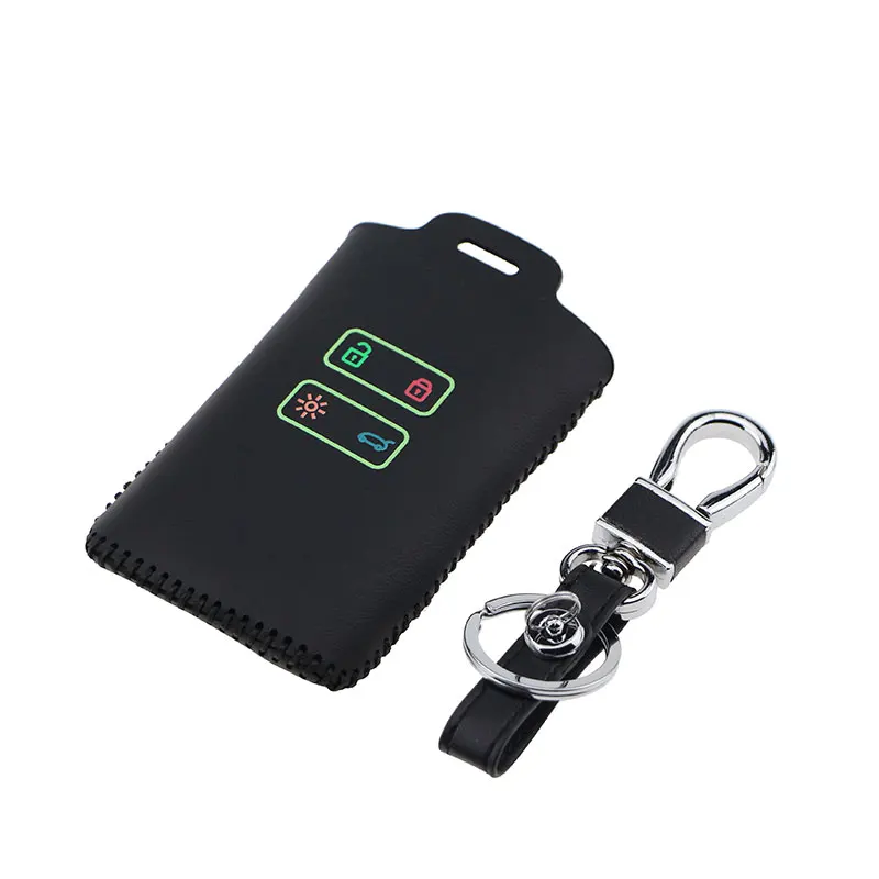 

Zlord Car Leather Remote Key Case Cover Keychain Key Protective Shell Bag for Renault Kadjar Koleos Samsung QM6 2016-2018