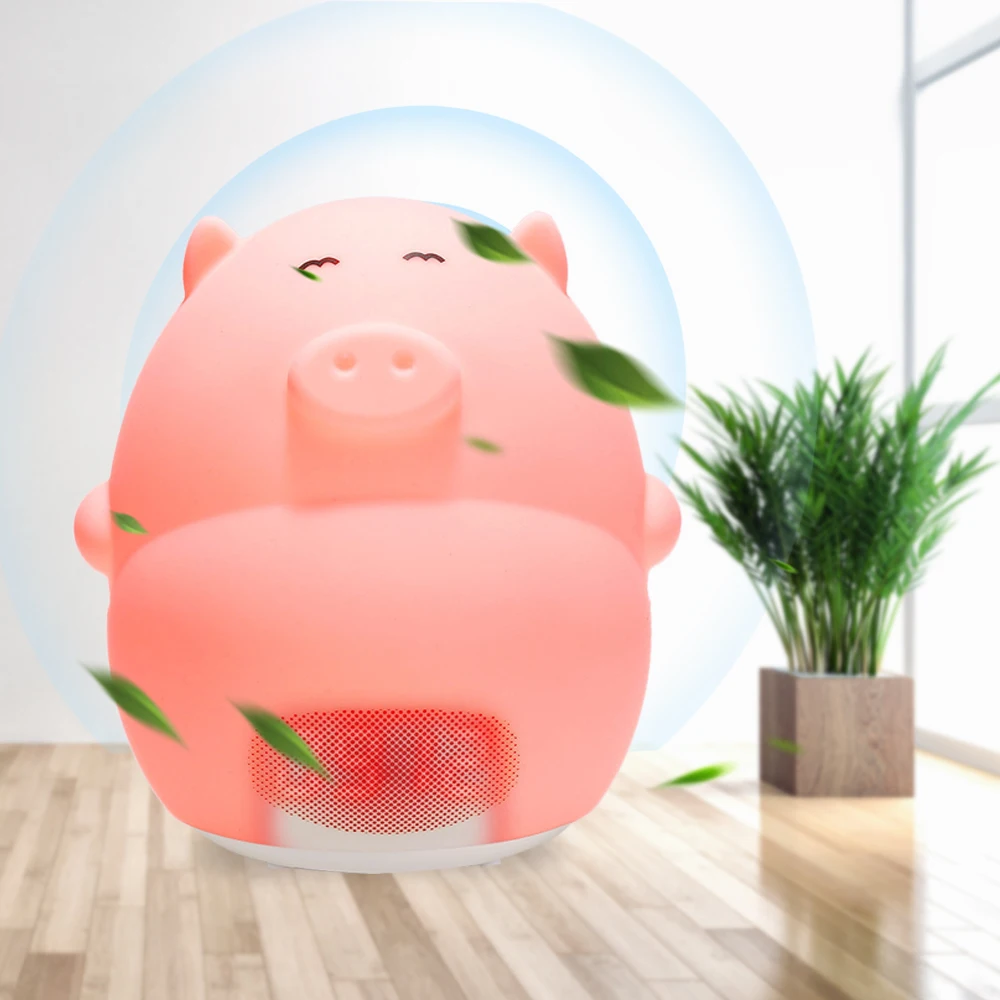 

Cute Pig Night Light Led Alarm Clock Lamp Soft Silicone Cute Pig LED Light Wake Up Lamp For Children Voice-Activated USB Cable