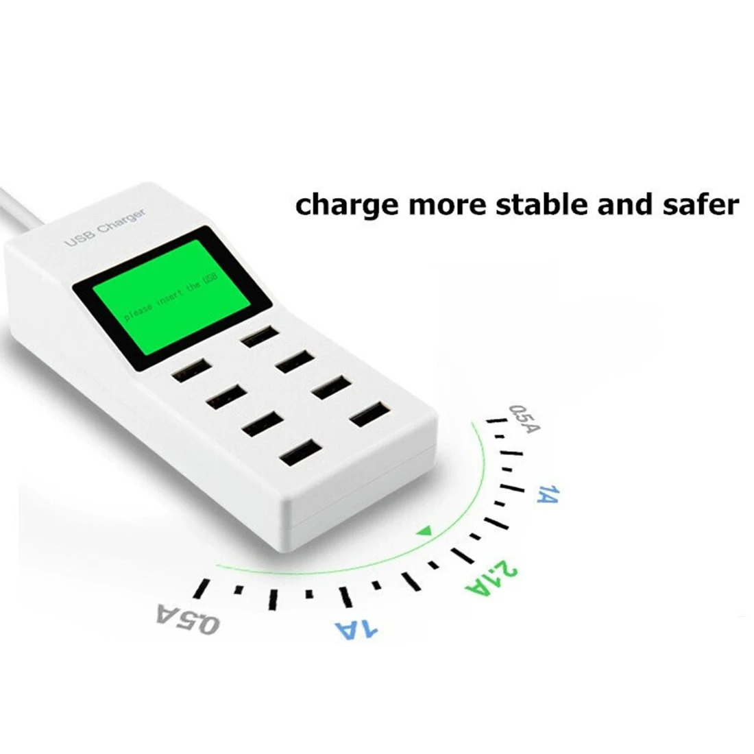 

New 8 Ports USB Wall Charger LED Display Screen EU US UK Plug Adapter Mobile Phone Charger