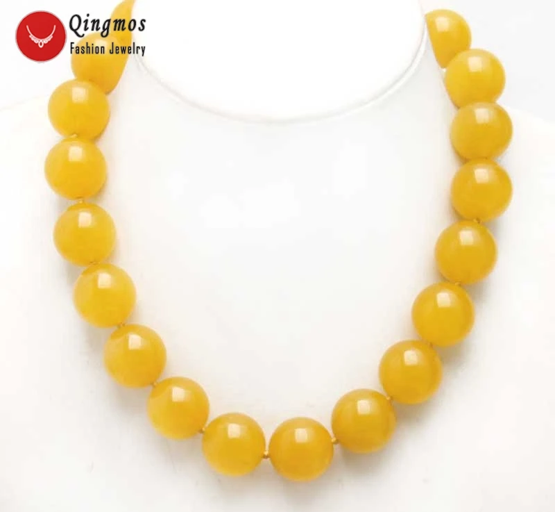 

SALE Genuine Big 18mm Round Natural yellow Beads 17" necklace-nec5984 wholesale/retail Free shipping