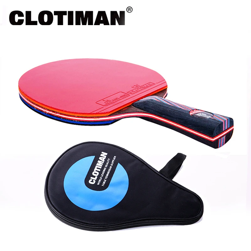 탄소 섬유 탁구 라켓, 7 겹 긴 손잡이 짧은 손잡이 수평 그립 테니스 테이블 패들 블레이드 고무tennis table