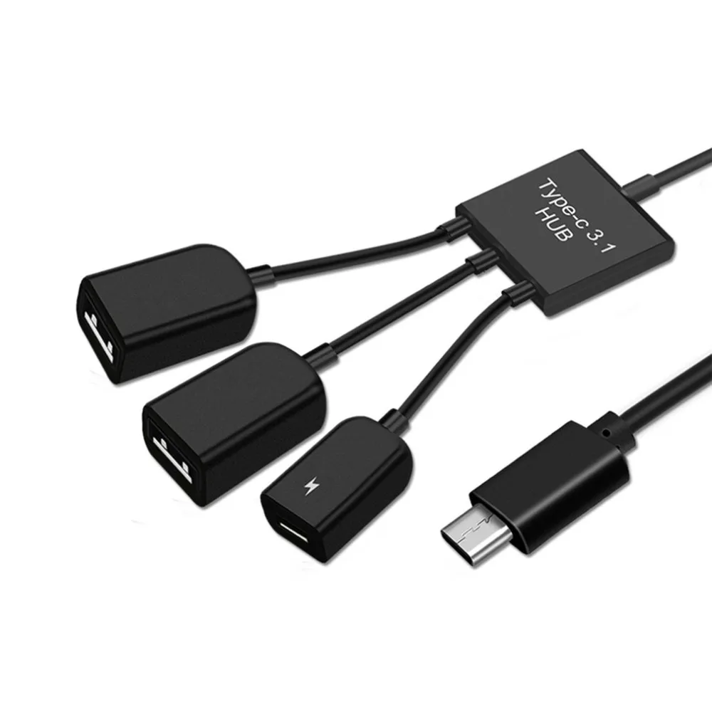 Дата-кабель для зарядки type-C/Micro кабель 3 в 1 USB C OTG кабель хоста ремень для втулки адаптер разветвитель