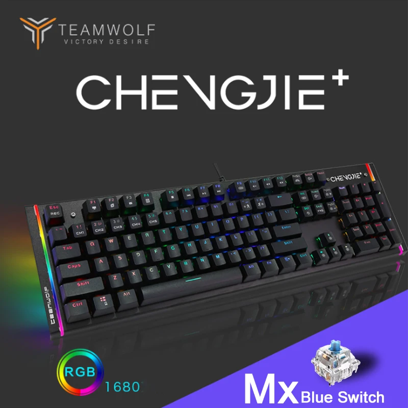 

RGB blue switch Mechanical Gaming Keyboard Wired LED Backlit Backlight keyboard for Gamer PC desktop