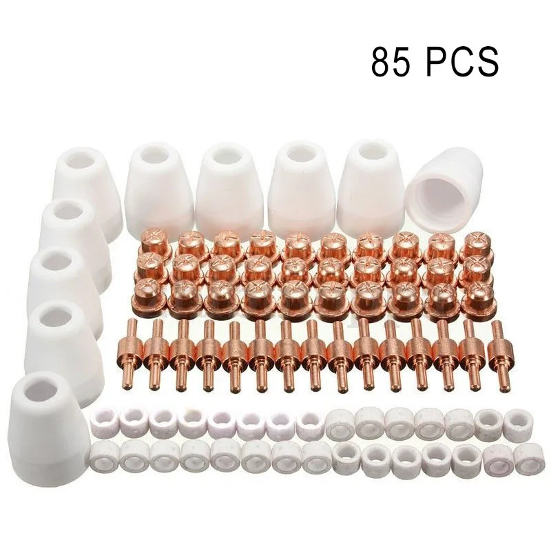 85Pcs LG-40 PT-31 Air Plasma Cutter Consumables Set for CUT-50D CUT50 CT-312 CLH@8 85Pcs LG-40 PT-31 Air Plasma Cutter Consumables Set for CUT-50D CUT50 CT-312 CLH@8
