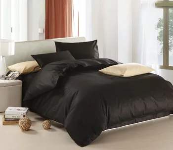 

New Black theme high quality home and hotel bedding set, 2 pillow case, 1 bed sheet and 1 duvet cover bed cover