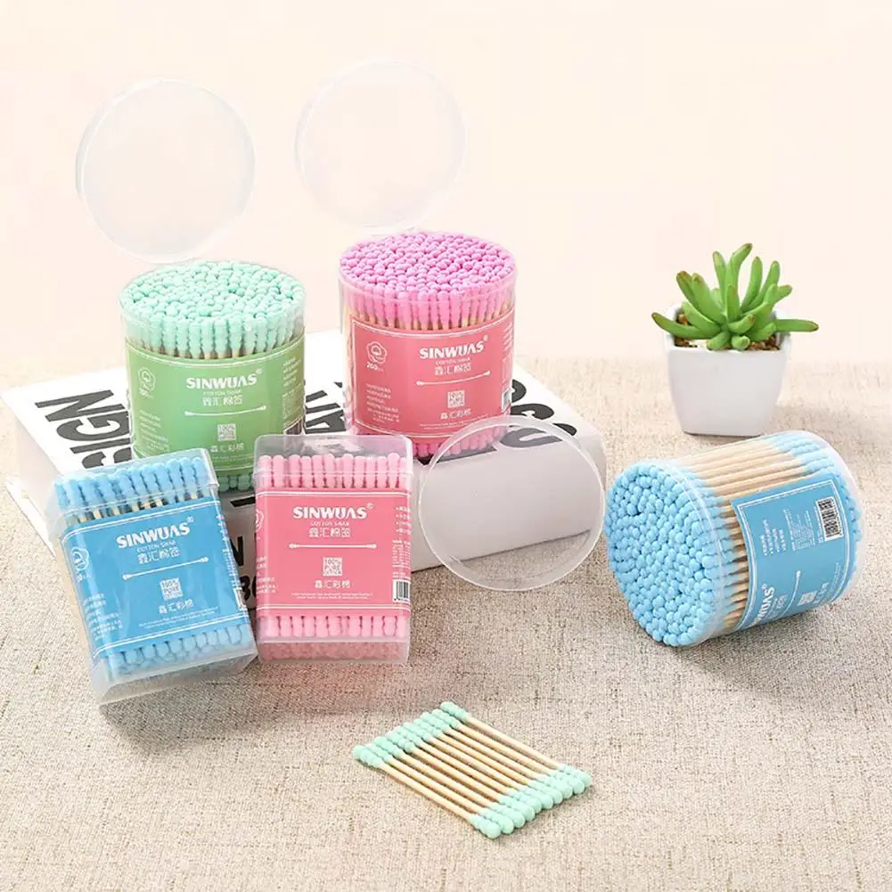 

Double Thread Head Disposable Ear Cleaning Cotton Swabs Buds Women Makeup Tool