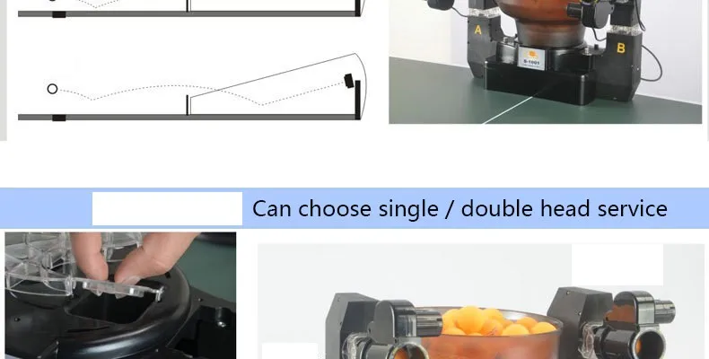 Теннисный робот с двойной головкой Автоматическая Стрельба Настольный теннис обслуживание машина для тренировки для начинающих подходит для 40+ мячей