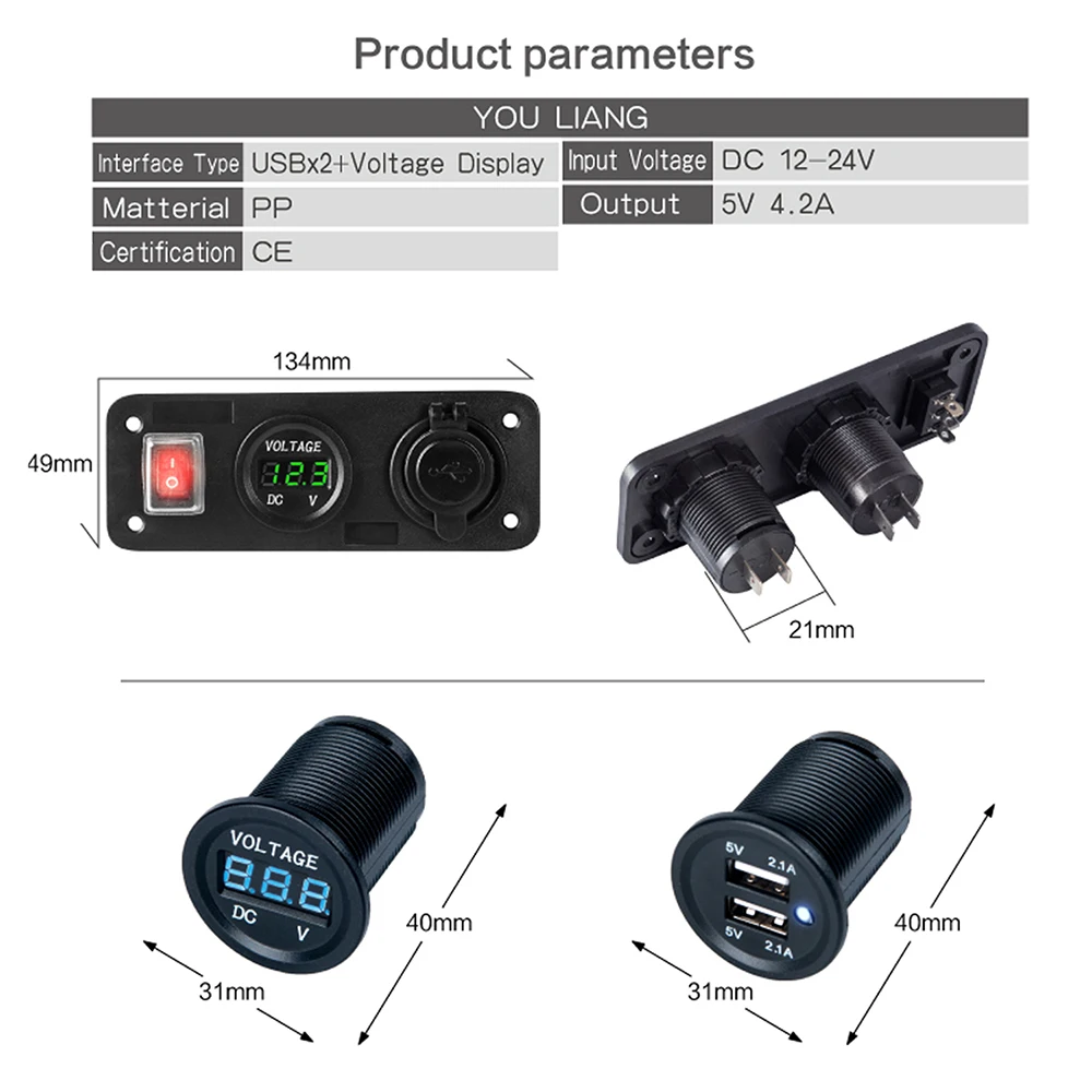 Двойной USB Авто розетка для автомобильного прикуривателя Разветвитель со светодиодный 12 в двойной разъем USB адаптер зарядное устройство с автомобильным прикуривателем светильник