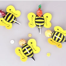 Декоративные бумажные карты с рисунком пчелы, леденец, поделки, декоративные карты, 50 шт./лот, инструмент для выпечки
