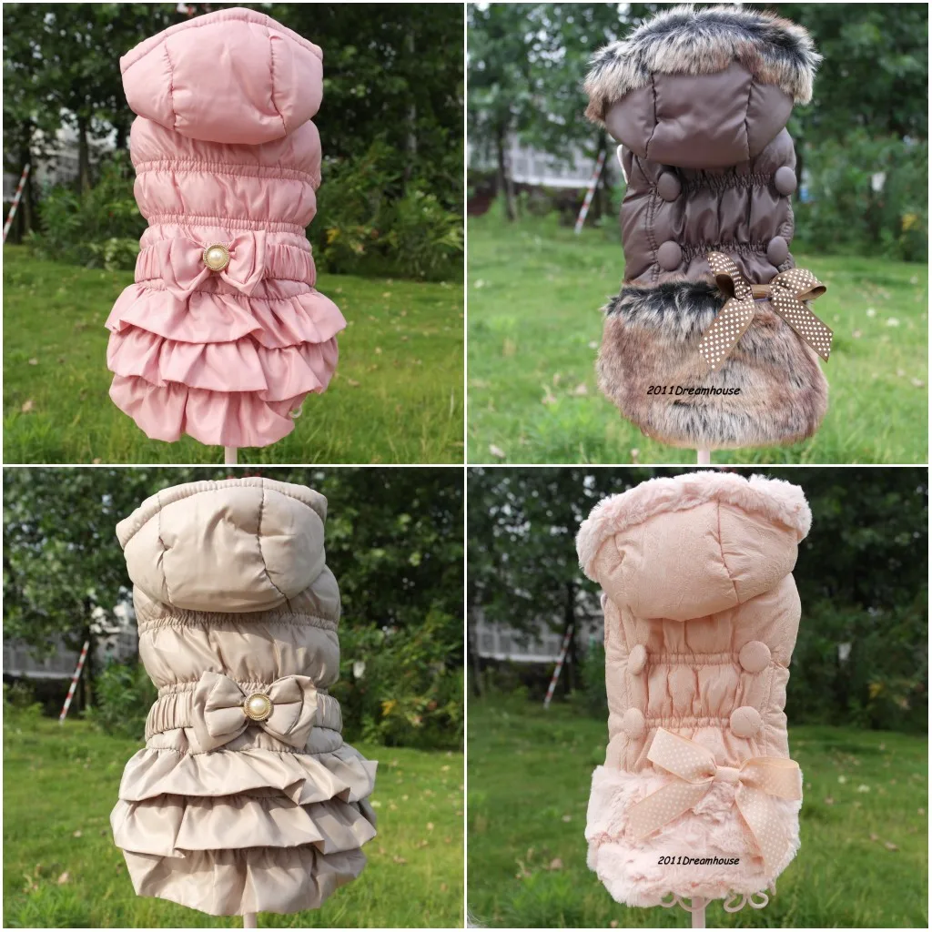 Various Luxury Winter Dog Coat Warm Princess Pet Dog Dress Coat Pet Overalls Winter Dog Clothes Clothing for Small Dog Pet