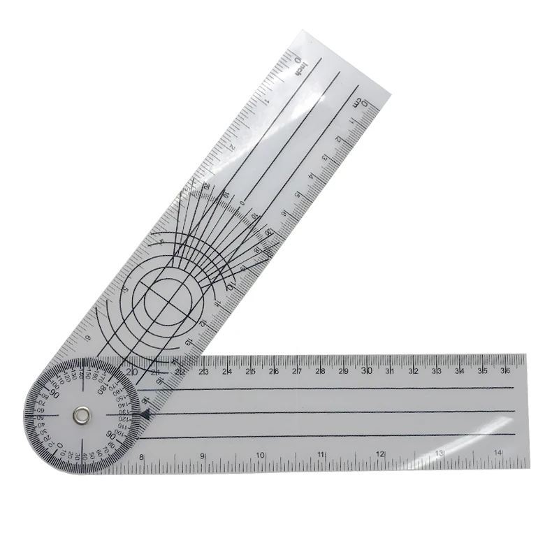 Goniometer Angle Medical Spinal Angle Ruler Inclinometer Ruler Protractor finder Measuring Tool 0-140mm 360 Degree