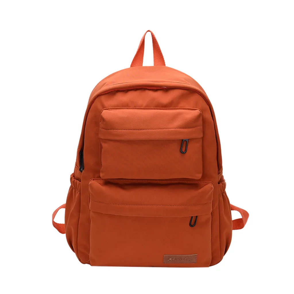 Fashion Women's Backpack Outdoor Simple Zipper Canvas Solid Backpack for Teenager Girls Travel Bag Sac A Dos Femme