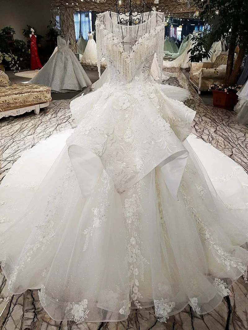AIJINGYU персик свадебное платье es кружево свадебный наряд 2019 платья белый и тюль с длинным рукавом пикантные Популярные продажа свадебное