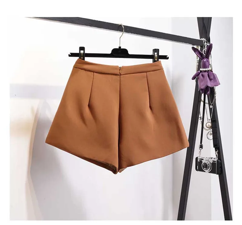 MISSFEBPLUM Summer Shorts For Women 2017 High Waist Casual Irregular Wide Leg Short Slim Cotton Plus Size Solid Shorts Skirts