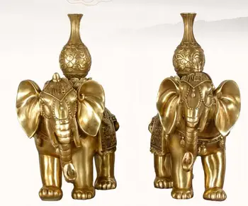 

Chinese pure copper blessing Peace elephant Creative office home crafts ornaments