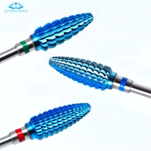 Электрические сверла для ногтей синие нано цветные фрезы для маникюра высококачественные карбидные инструменты для маникюра педикюра