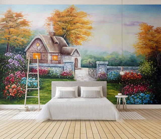 Bacaz Custom Mural Wallpaper Vintage Hand Paint House Photo Bacaz Custom Mural Wallpaper Vintage Hand Paint House Photo Background Wall Murals Oil Painting Papel De Parede