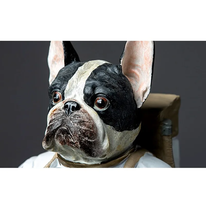 Статуэтка собаки космонавта, статуэтка животных, космонавта, бульдога, художественная скульптура из смолы, искусство и ремесло, аксессуары для украшения дома R737