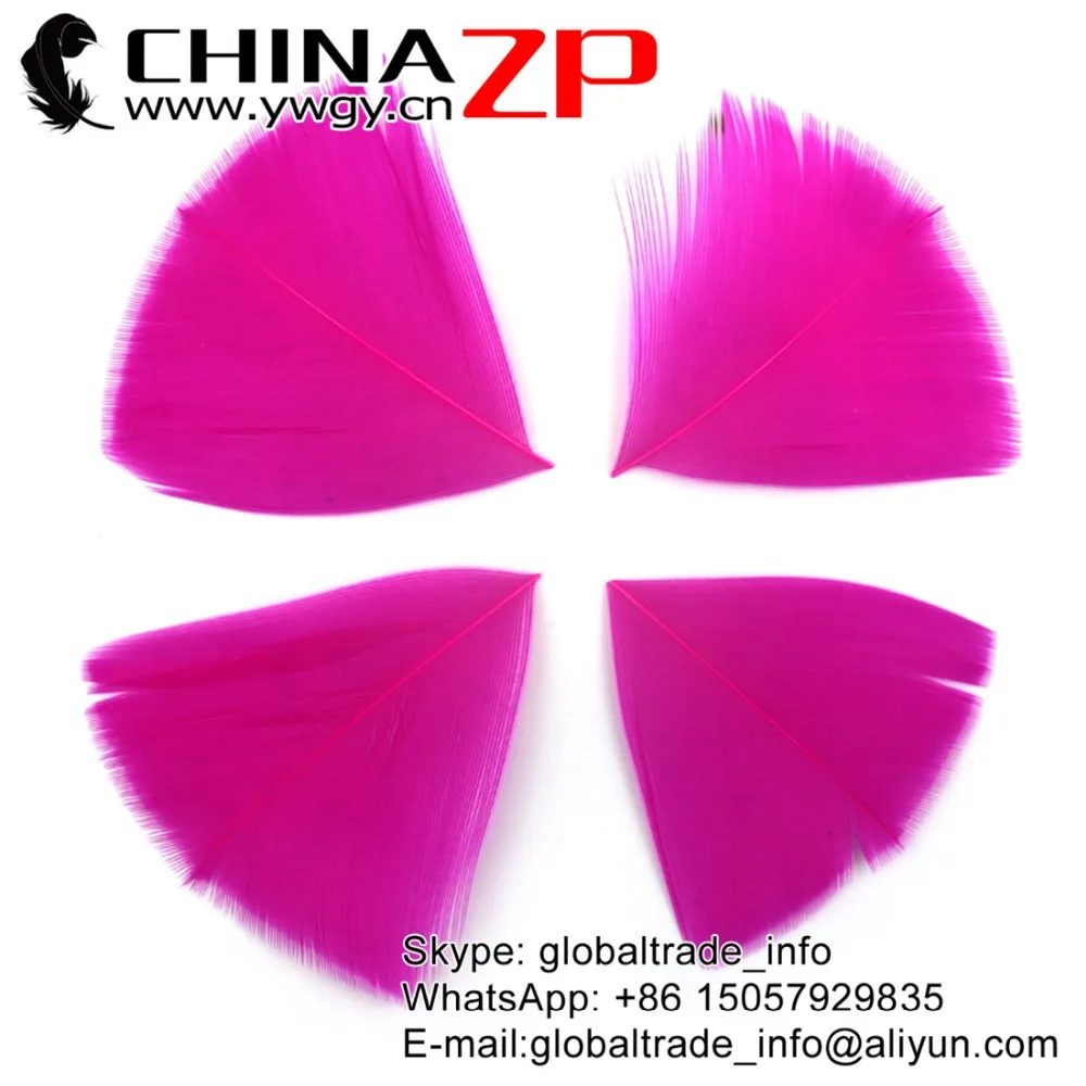 

CHINAZP Factory 3~7cm 100Pcs/lot High Quality Dyed Hot Pink Turkey Feathers Petal Trimmed Wholesale for Craft