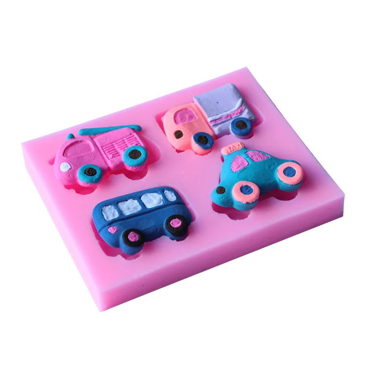 

1PCS Four Cars Shape For Silicone Cake Tools, Fondant Bakeware Decorating, Candy, Cookie, Jelly Tools D109