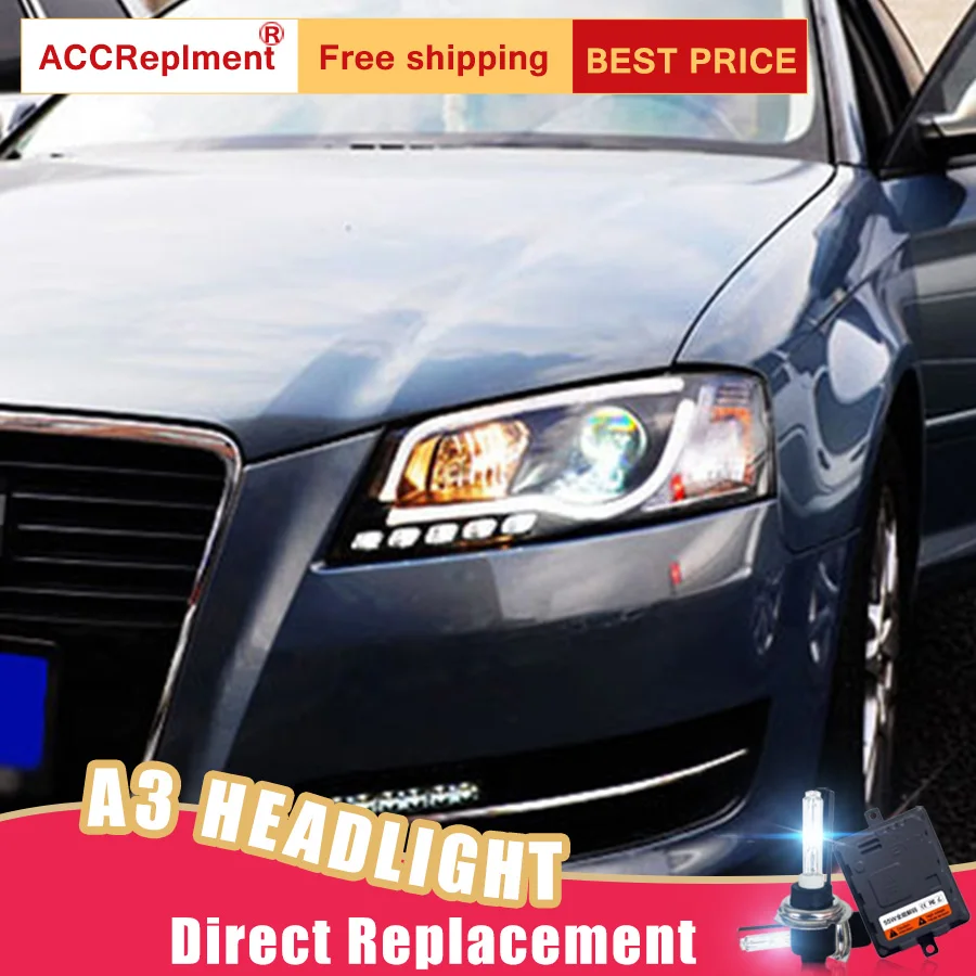 2 шт светодиодный фары для Audi A3 2008-2012 светодиодный огни автомобиля глаза ангела xenon HID комплект протовотуманная подсветка Габаритные огни