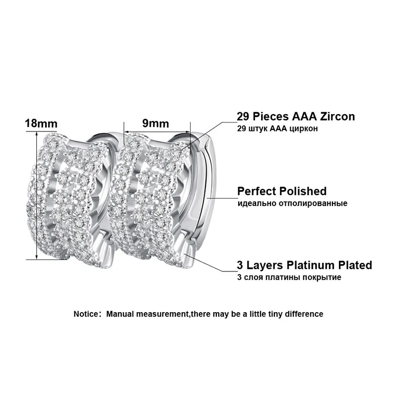 Женские серьги кольца с цирконием класса ААА 18 мм|earrings kit|earrings cartilageearring dangle |