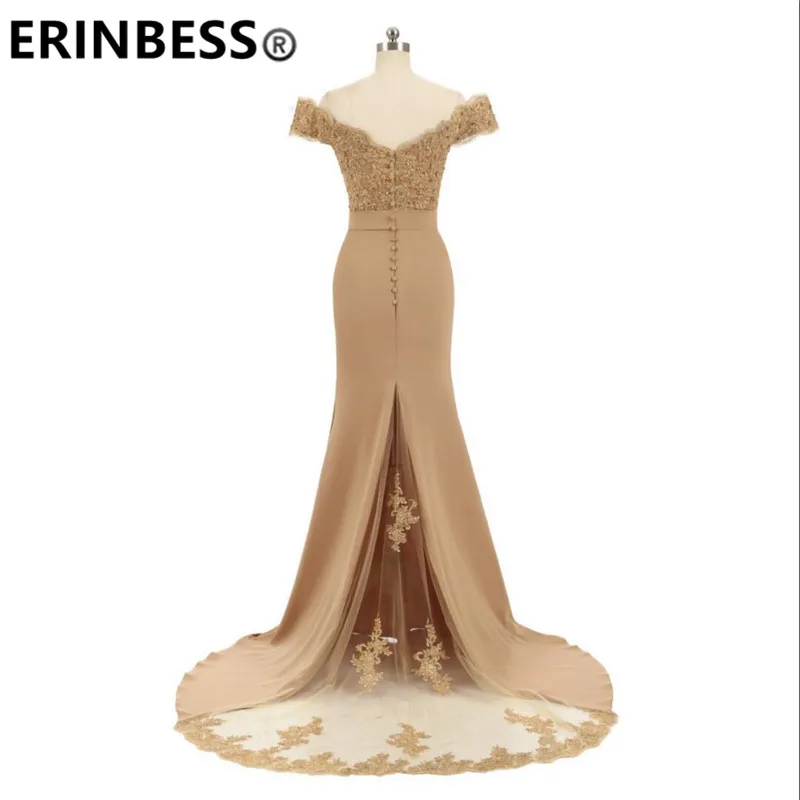 ERINBESS Robe De Soiree Mermaid Navy Blue Long Prom Dresses Party Elegant Vestido De Festa Long Evening Gown 2019
