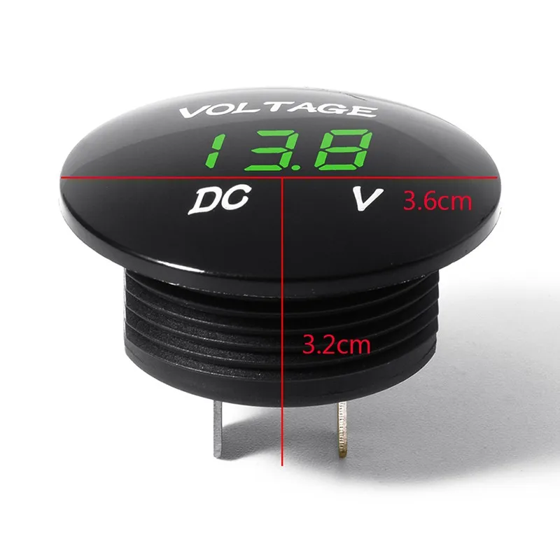 OOTDTY Автомобиль Мотоцикл DC12V-24V зеленый светодиодный панель Цифровой измеритель напряжения дисплей Вольтметр