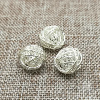 

Karen Hill Tribe Silver Wire Round Ball Beads for Bracelet Necklace