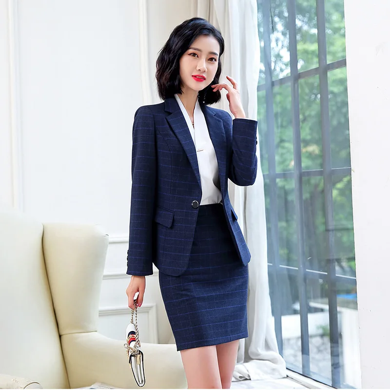 Interview Femelle Travail Véritable Robe Skirt Coat Nouvelle Garniture Vêtements Col blue Pants Chute Turn 2019 down De Tempérament Blue Mode Professionnelle Veste Molletonnée xTdpqaYYw
