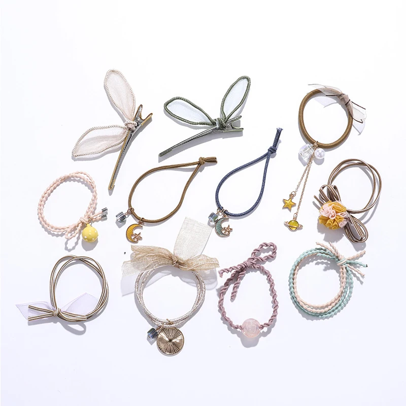 

suef Set new starry empty rope small fresh Sen female girl heart ring rubber band star hair rope headdress