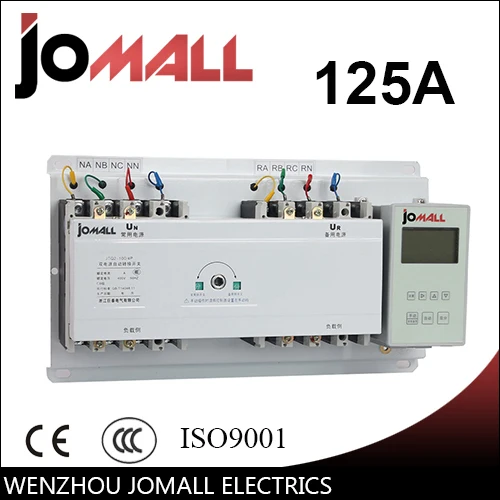 

125A 4 poles 3 phase automatic transfer switch ATS with English controller