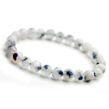 Настоящий натуральный синий рутилированный Дамский кварцевый браслет с кристаллами 7 мм, круглые бусины драгоценный камень для женщин дамские подарочные браслеты