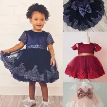 Новое платье принцессы для маленьких девочек одежда балетная пачка праздничное пышное платье с коротким рукавом вышивкой детские симпатичные платья для 0-7 лет