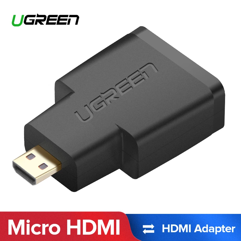 

UGREEN Micro HDMI to HDMI Adapter Golden Plated Connector Support 3D 2K Video for GoPro HERO6 Camera Blackberry Z30 Smart Phone