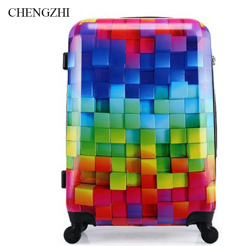 CHENGZHI20 &quot24&quot 28 дюймов модные 3D Магический кубик женская сумка для багажа чемодан