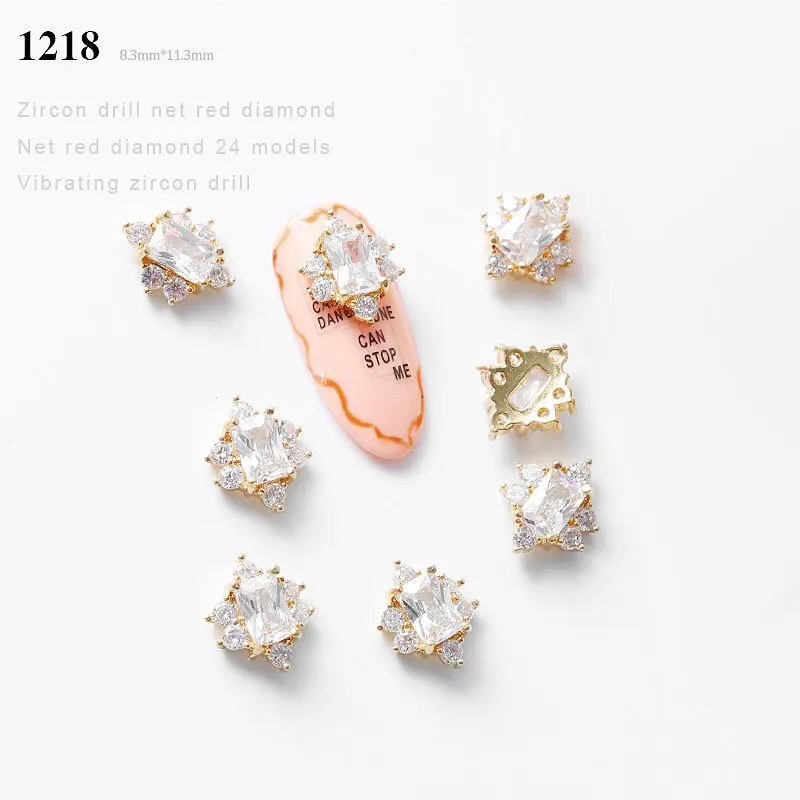 3D Nail Art Decoration Zircon Nails Rhinestone Tassel/Heart/Wing/Chain Nails Jewelry Top-level Long Nail Charms Ornaments - Цвет: S04275