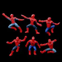 6 шт./компл. Мини Фигурка Человека-паука супергероя «Человек-паук», «Человек-паук»; игрушечных пластиковых экшн фигурок из 5 см станет желанным подарком для друзей 227
