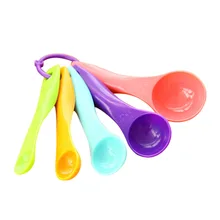 Factory Supply Cheap 5pcs/set Colorful Measuring Spoon Set Food Grade Baking Tools Kitchen Tools Plastic Pastry Tools