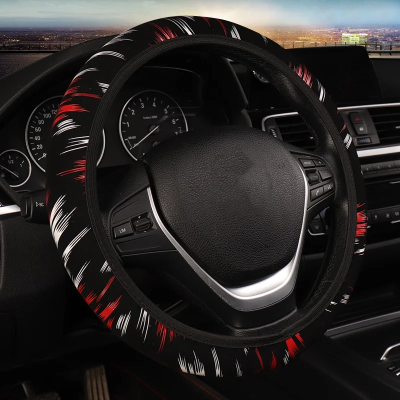

Elastic Leather Without Inner Ring Car Steering Wheel Cover Breathable Comfortable DIY Car Steering Wheel Cover