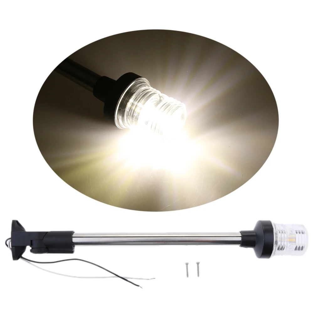 12V Pontoon Bright LED Navigation Stern Anchor Pole Light for Boats 16 Inch