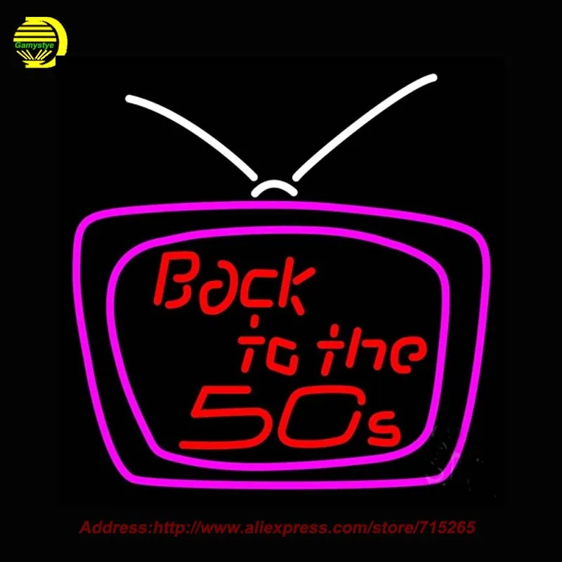 Back To The 50s Television Outdoor Neon Sign Neon Bulb Handcrafted