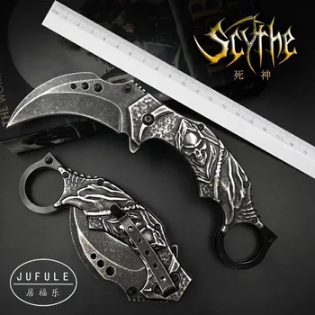 

JUFULE Original design Deadpool Karambit folding camping pocket Survival EDC tool Tactical outdoor hunting flipper kitchen knife