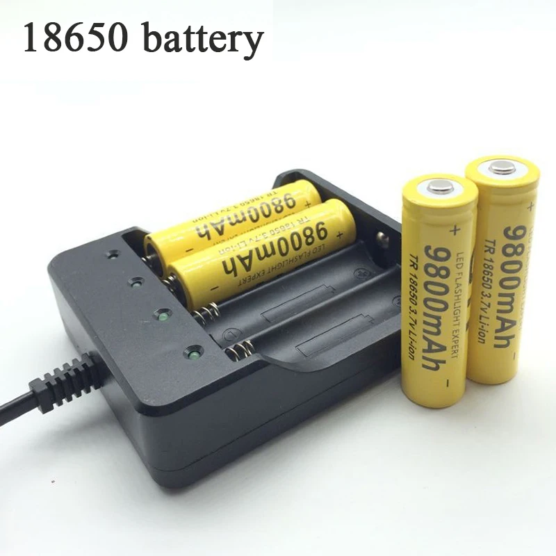 18650 battery 4pcs 3.7V 9800mAh rechargeable li ion battery for Led flashlight battery litio