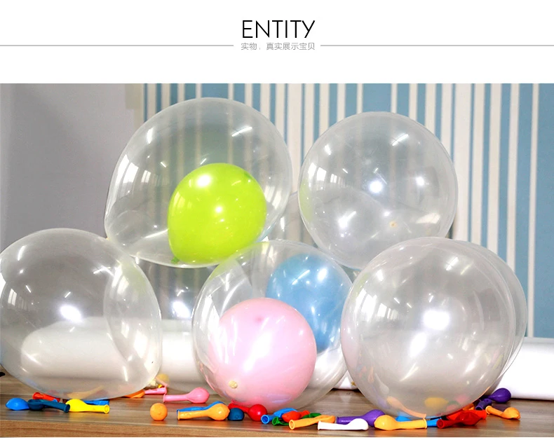 

12 "thickening happy birthday round crystal color transparent balloon newly-married bridal chamber is decorated