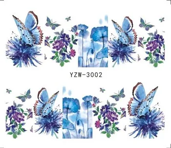 

YZWLE 1 Sheet Butterfly & Flower Summer Image Nail Decals Art Colorful Full Wraps for Nail Sticker Water Tips