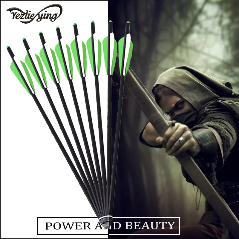 

Archery 6PCS Mix Carbon Crossbow Bolts Arrows 16-Inch Shaft With 4 Inch TPU Vane 100 Grain Tips For Hunting Shooting