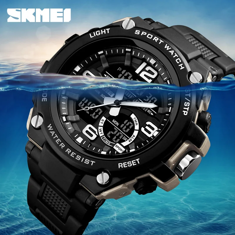 

2019 Skmei Luxury Brand Mens Sports Watches Dive 50m Digital LED Military Watch Men Casual Electronics Wristwatches Relojes