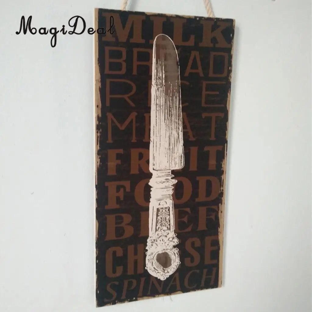 MagiDeal Home Dining Kitchen Natural Wood Plate Sign Cafe Pub Bar Wall Art Plaque - Coffee Shop Tea House Rest Room